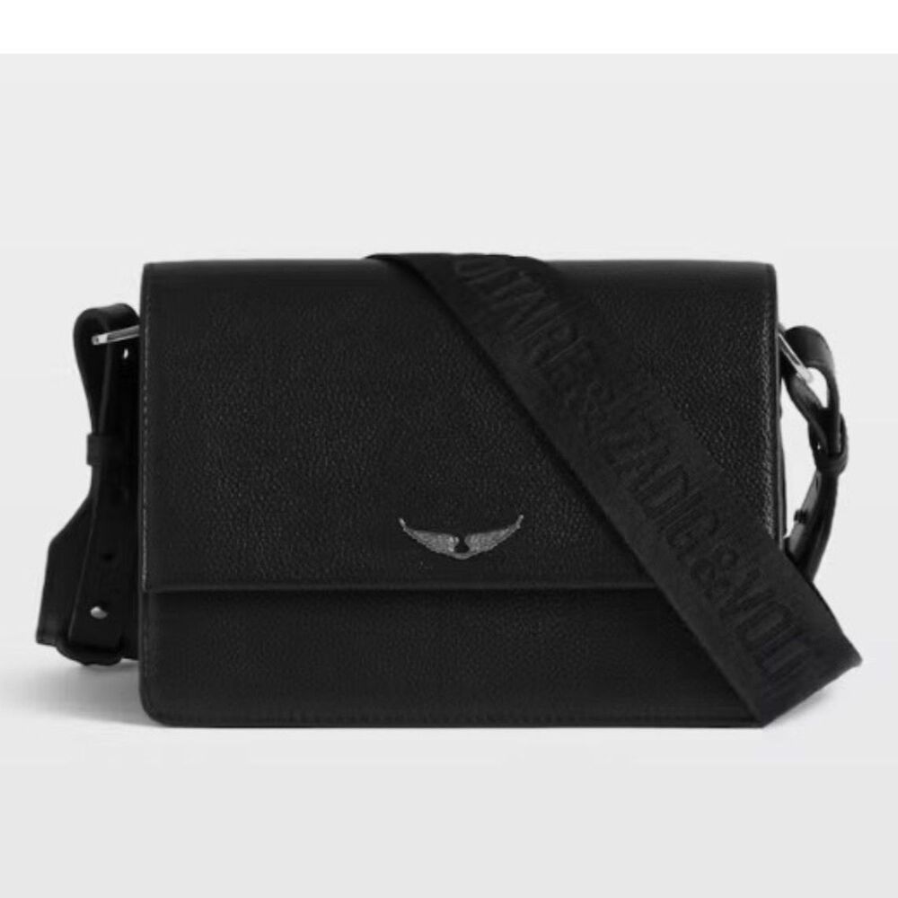 NWT Zadig & Voltaire Lolita Wings Bag Crossbody Black 100% Leather